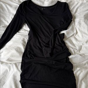 Elegant Black Long Sleeve Maxi Dress